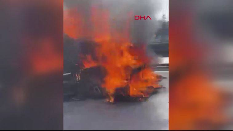 D-100'ün ortasında alev alev yandı! Trafik felç oldu - Resim: 3